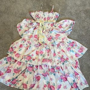 LoveShackFancy X Target floral tiered midi dress